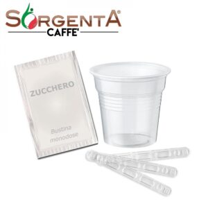 Sorgenta Coffee Kit cups, stirrers, sugar 50pcs.